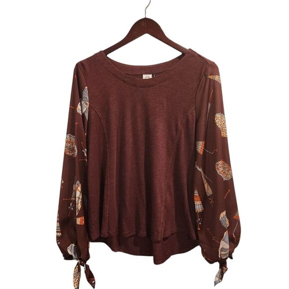 Anthropologie Tops - 🅢🅐🅛🅔 Anthropologie Maybelle Tie Sleeve Blouse Medium Umbrella Akemi Kin